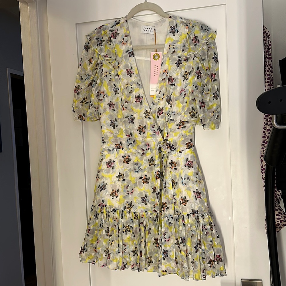 Tanya Taylor Brand New / w Tags attached wrap dress - fun summery floral print.
